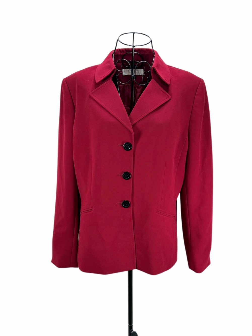 Tahari Womens Red Blazer Jacket